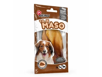 Packshot 179002 Ucho vodního buvola se záuškem 1 ks — sólo na bílém, 2k 1:1. Maketa v Heliosu chybí — etiketa z BaseLinker packshotu. Náklon podle řady Akinu Masíčka (abb62b61) a 204713 (67693327). Vybrána v1 ze 2.