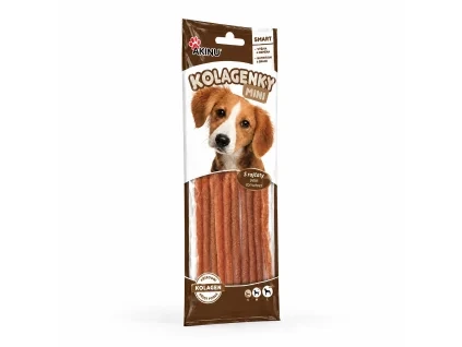 Packshot 204718 Kolagenky MINI s rajčaty 75 g — sólo na bílém, 2k 1:1. Oprava náklonu: tenký plochý sáček, natočení replikováno podle schváleného 204713 (asset 67693327) a řady Akinu Masíčka (abb62b61). Etiketa z BaseLinker packshotu (maketa v Heliosu chybí). Nahrazuje 365c15f2. Vybrána v1 ze 2.
