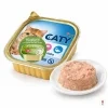 Packshot 200064b CATY Losos & pstruh paštika 100 g + paštika na bílém talířku. Surovina bez Helios reference (generována dle složení).