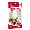 Nakloněný e-shop packshot produktu Akinu Bota z kůže žvýkací přírodní pamlsek pro psy 12,5 cm 1 ks (RegCis 204046) na bílém pozadí. Produkt beze změny převzat z aktuální produktové fotky, náklon, světlo a stín sjednoceny podle schváleného packshotu 204906.
