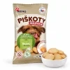 Packshot SKU 173011 (Akinu Bezlepkové piškoty 120 g) + piškoty v bílé misce, 2k 1:1. Obal se samolepkou (8f26e1bd), kompozice podle sesterského 173010 (da29f81c), surovina Helios doc 213640. Vybrána v1 ze 2.