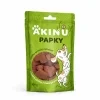 Packshot Akinu PAPKY Srdíčko červené pamlsek pro psy 100 g (174028) na bílém — natočení sjednocené podle vzoru 174027 (řada Papky).