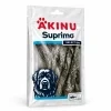 Packshot Akinu SUPRIMO SELECTION Tyčinka z tresčí kůže 50 g (176297) na bílém, 1:1 — náklon podle packshotu 282042 (asset a40d8e54); výška v Heliosu 500 mm vypadá chybně, proporce odvozeny jen z makety. Schválila Žanet.