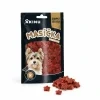 Packshot na bílém: sáček Kachní maso 75 g s hrstkou kachních hvězdiček vepředu (styl jako 176277).